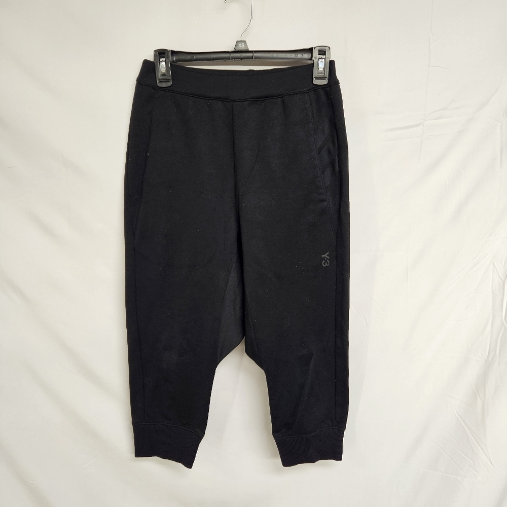 Y-3 Adidas X Yohji Yamamoto Black Jogging Pants Drop Crotch Design Cuffed Ankles